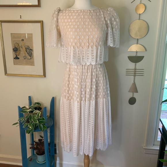 Vintage Dresses & Skirts - VTG The Gilberts for Tally New York lace dress